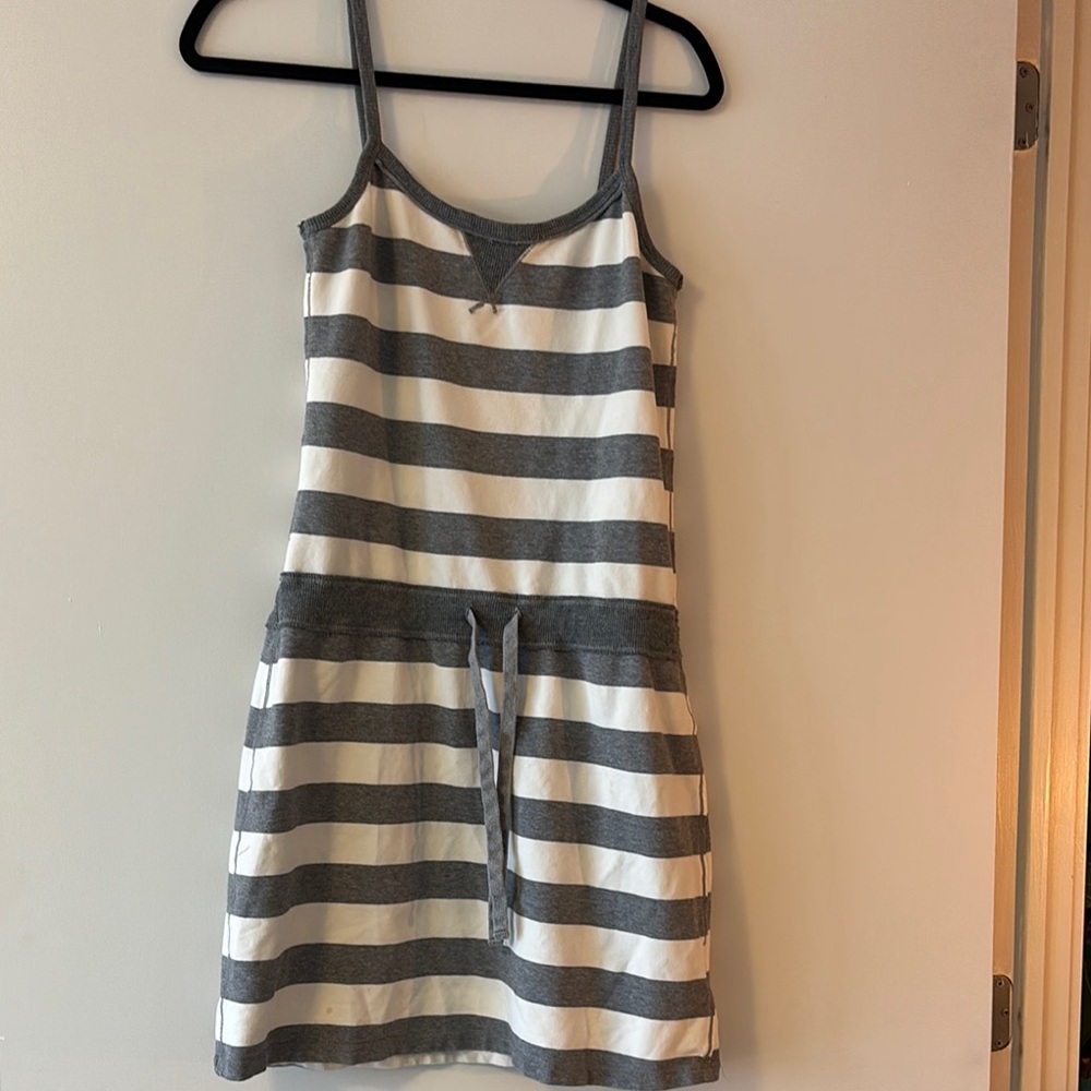 Gap grey & white striped dress.